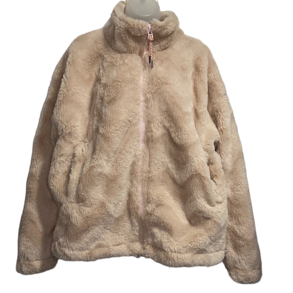 NWT Urban Outfitters Creme Faux Fur Full-Zip Jacket Size L